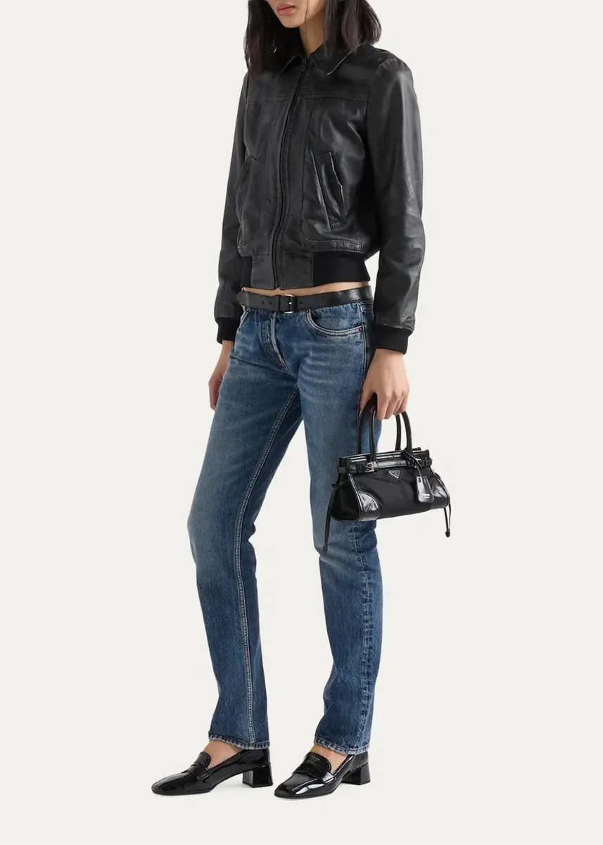 Prada Bonnie Small Nylon & Leather Top-Handle Bag | Thumbnail 5 Prada Bonnie Small Nylon & Leather Top-Handle Bag | Thumbnail 5