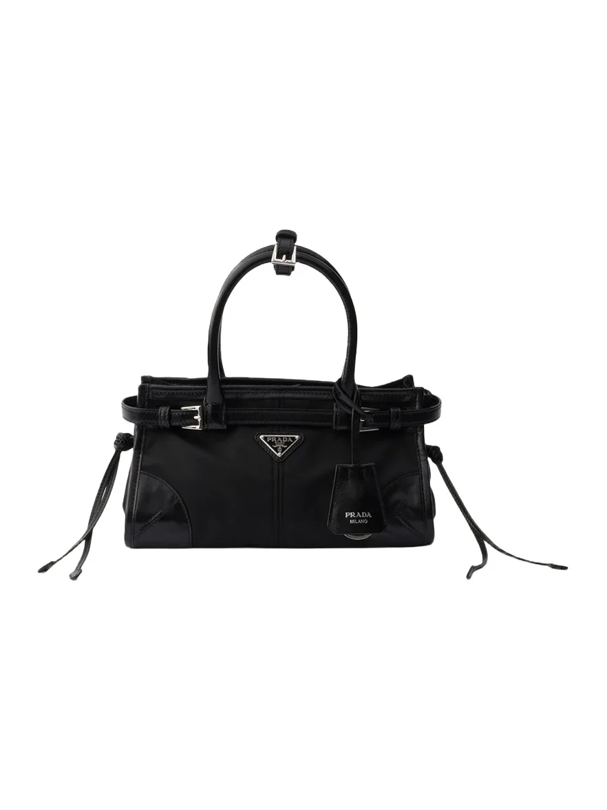 Prada Bonnie Small Nylon & Leather Top-Handle Bag