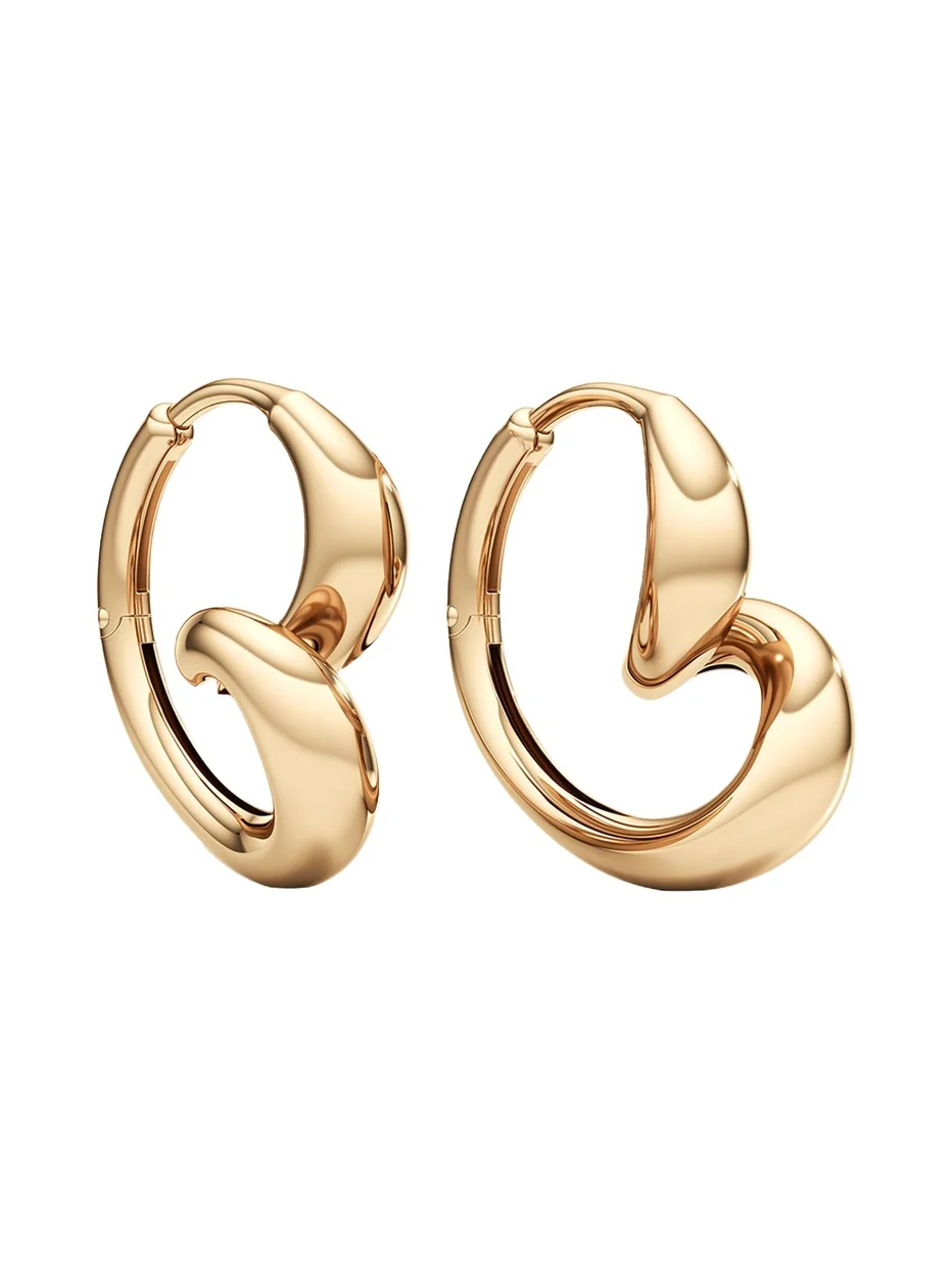 Unsaid Whirlwind Hoop Earrings in 18K Yellow Gold