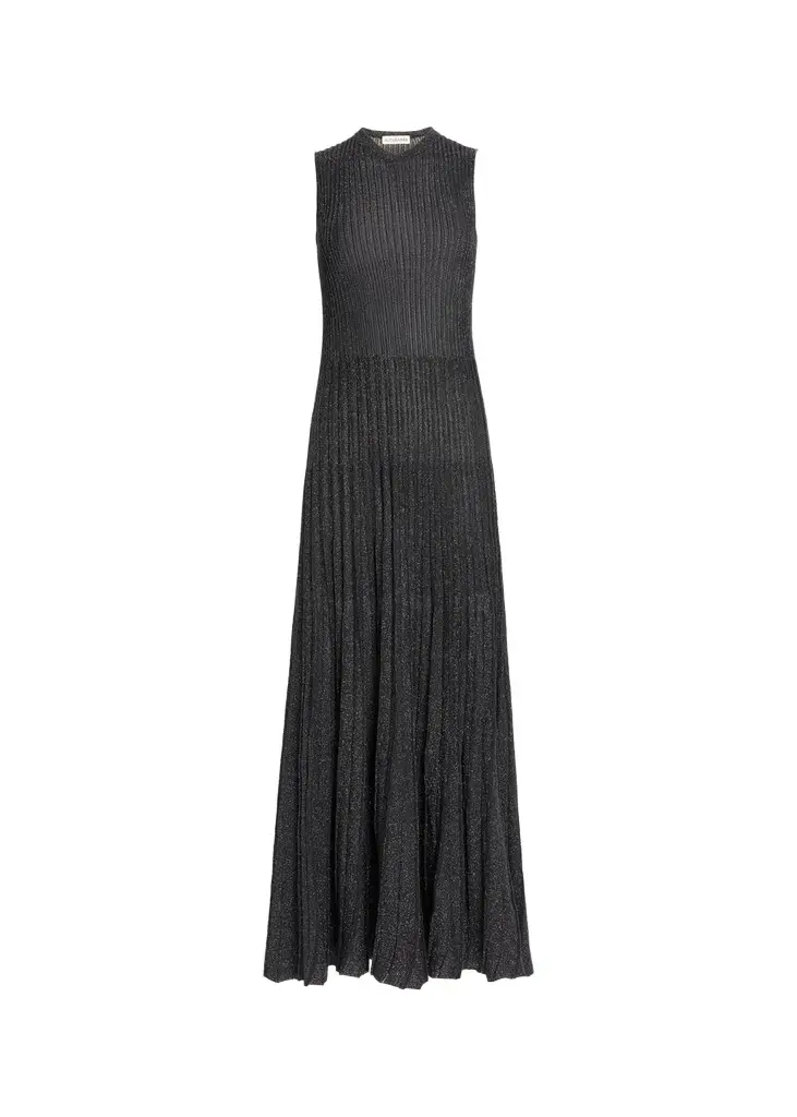 Selvin Ribbed Metallic-Knit Maxi Dress Selvin Ribbed Metallic-Knit Maxi Dress