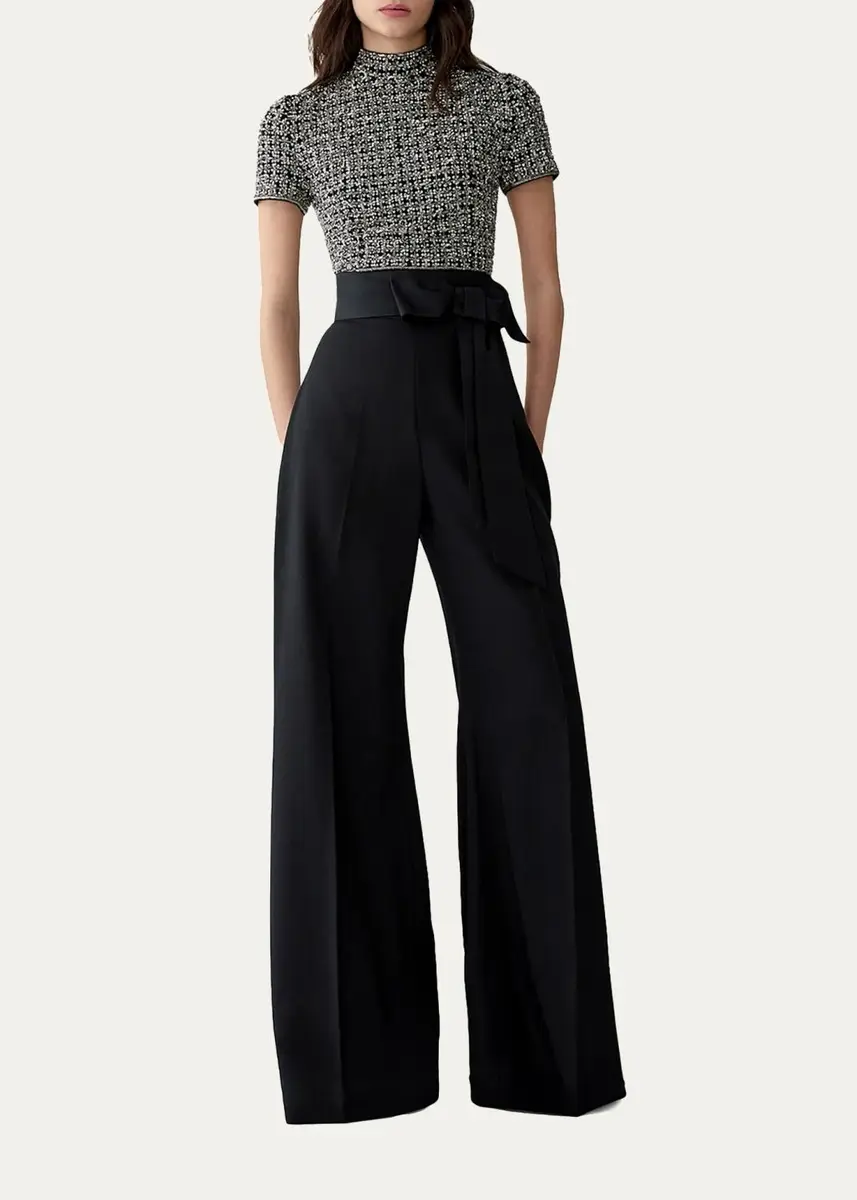 Carolina Herrera Embellished Cropped Mock-Neck Top | Thumbnail 2