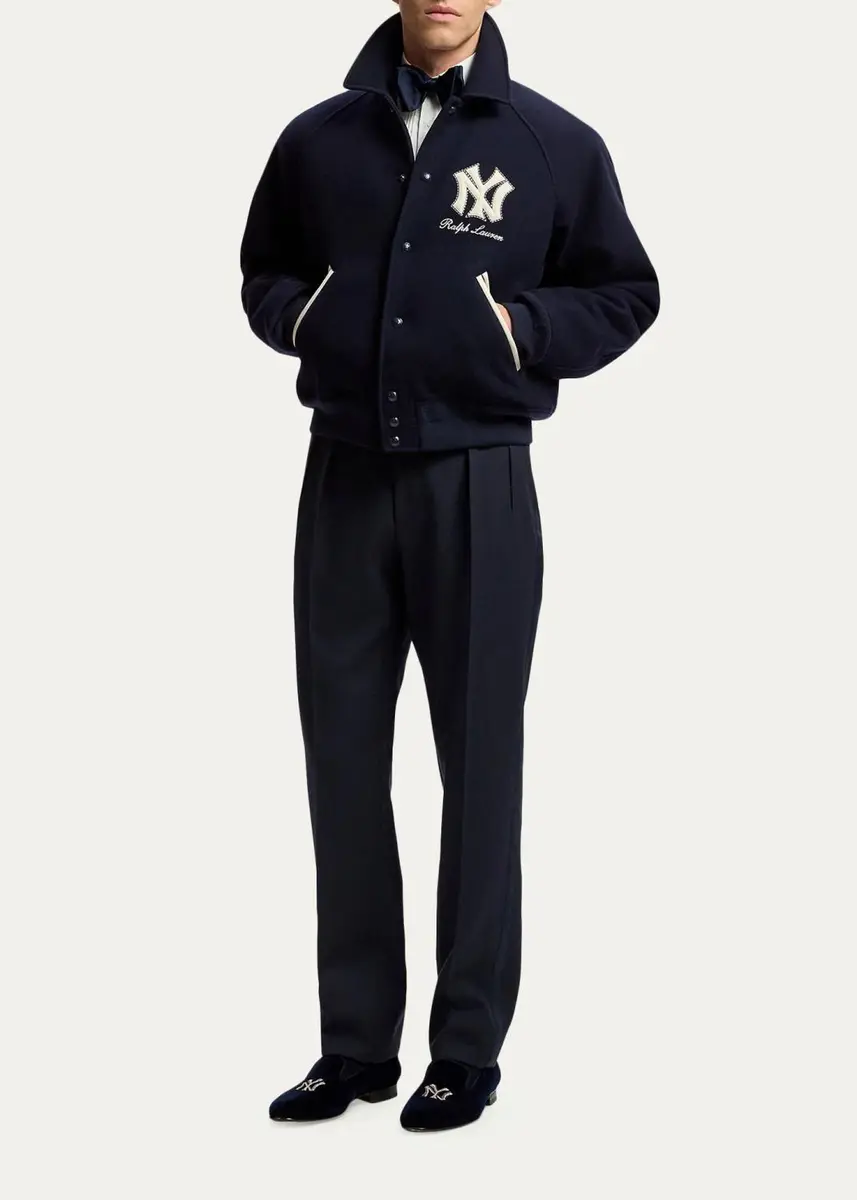 Ralph Lauren Purple Label Men's Yankees Wool Shearling-Lined Jacket | Thumbnail 2