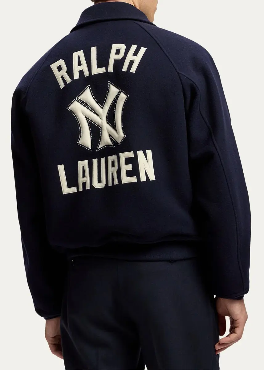 Ralph Lauren Purple Label Men's Yankees Wool Shearling-Lined Jacket | Thumbnail 3