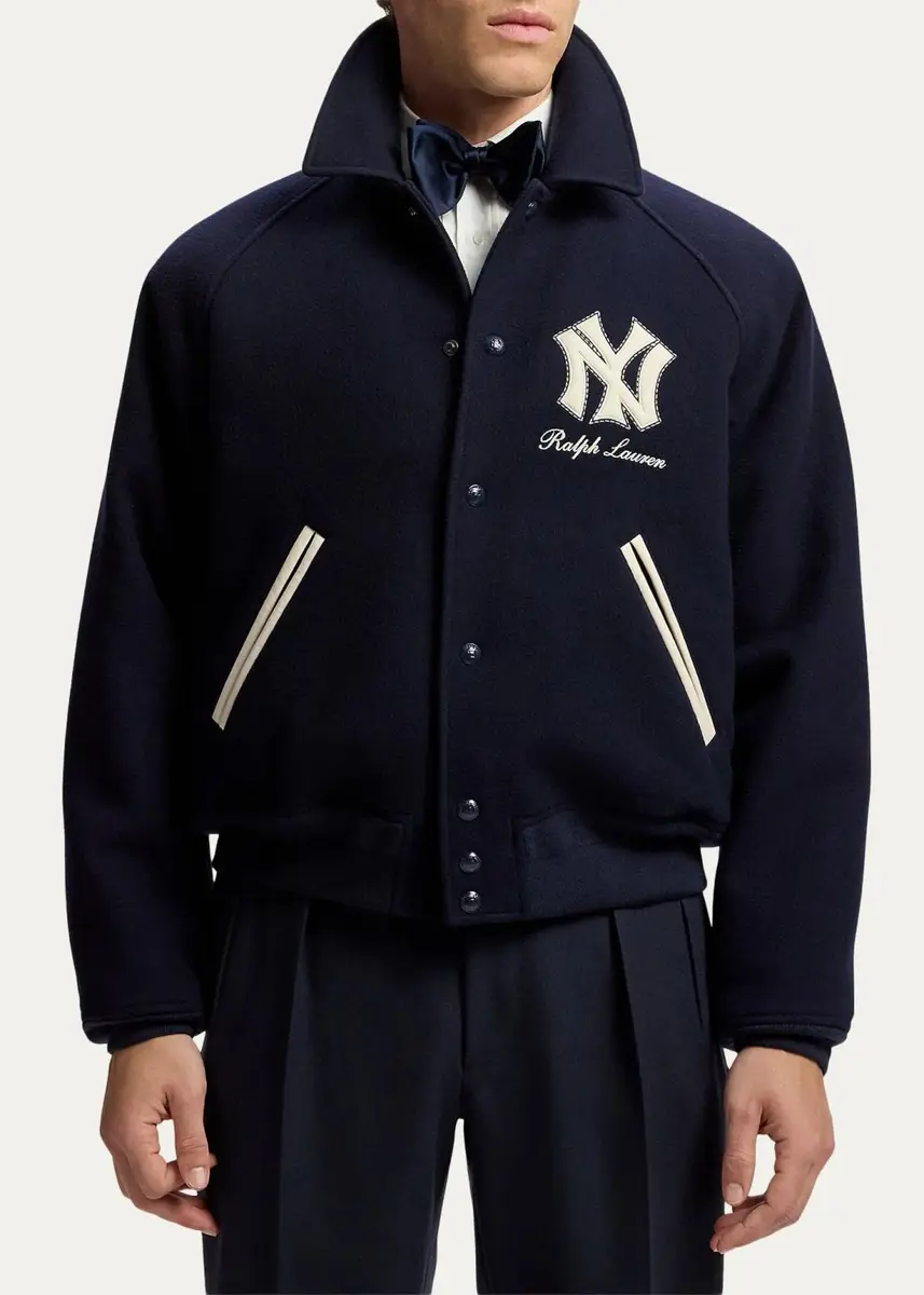 Ralph Lauren Purple Label Men's Yankees Wool Shearling-Lined Jacket | Thumbnail 4