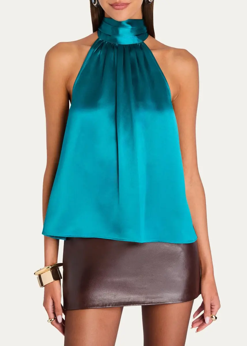 Retrofête Martina Satin Halter Top | Thumbnail 4 Retrofête Martina Satin Halter Top | Thumbnail 4