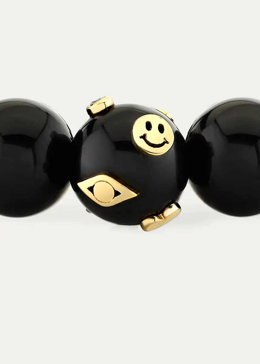 Sydney Evan 14K Icon Onyx Bead Stretch Bracelet | Thumbnail 2