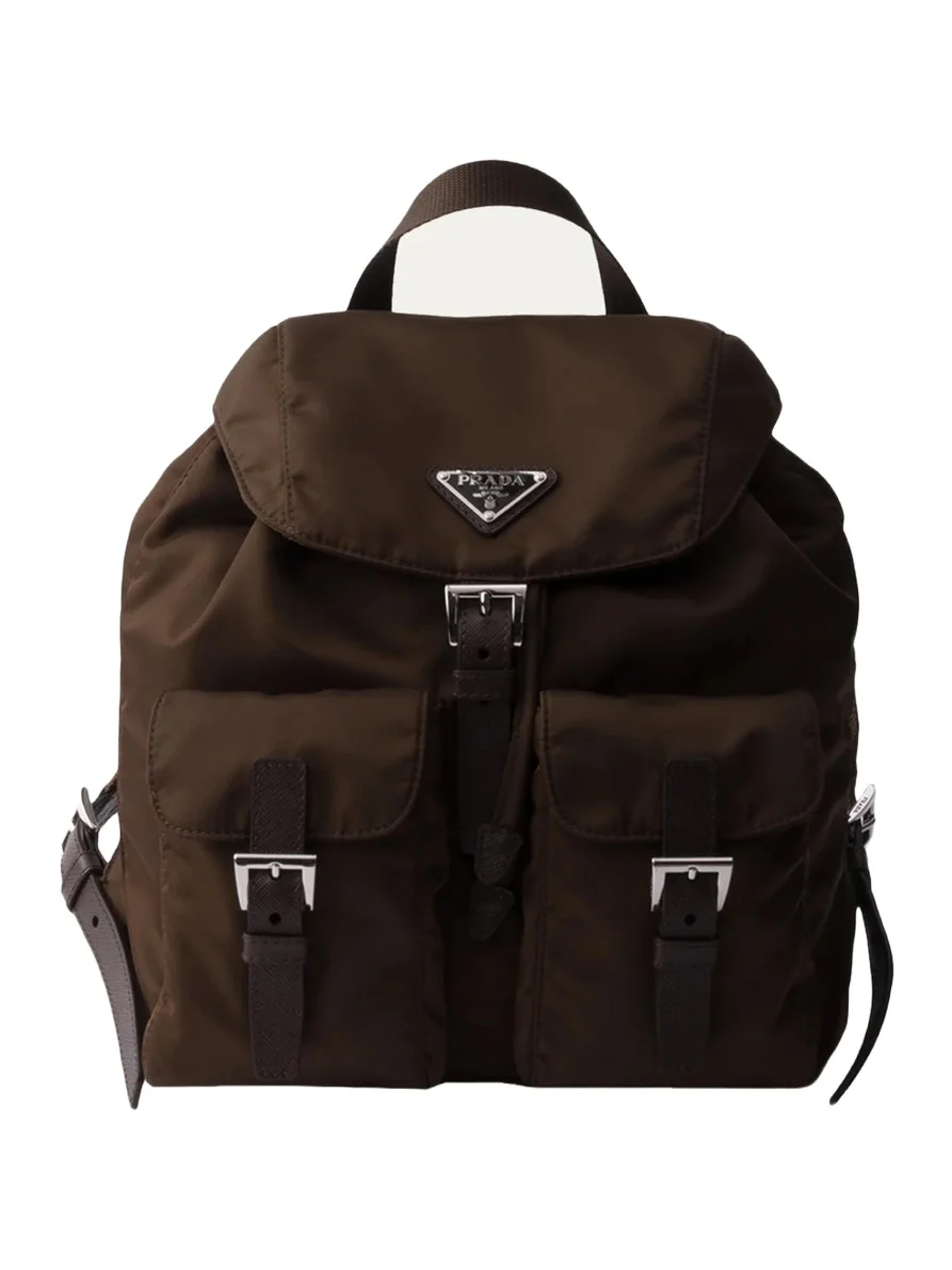 Prada Small Buckle Flap Nylon Backpack