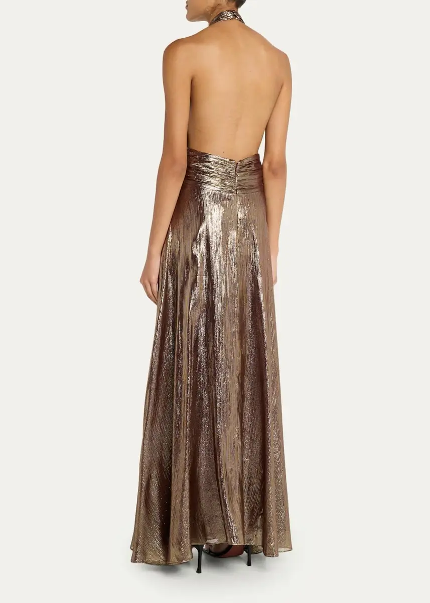 Ramy Brook Aurora Metallic Halterneck Gown | Thumbnail 3 Ramy Brook Aurora Metallic Halterneck Gown | Thumbnail 3