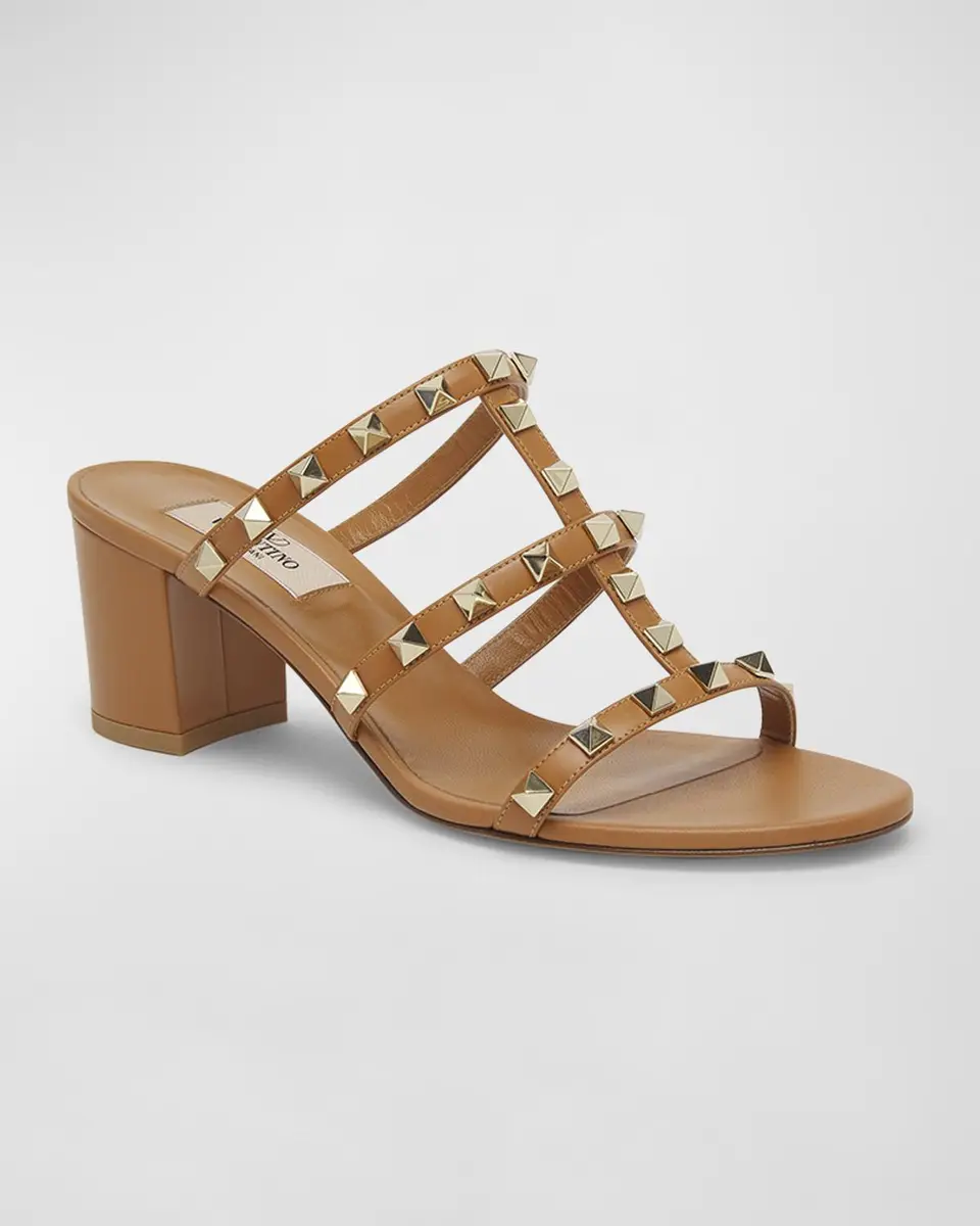 Valentino Garavani Rockstud Caged Block-Heel Slide Sandals | Thumbnail 3 Valentino Garavani Rockstud Caged Block-Heel Slide Sandals | Thumbnail 3