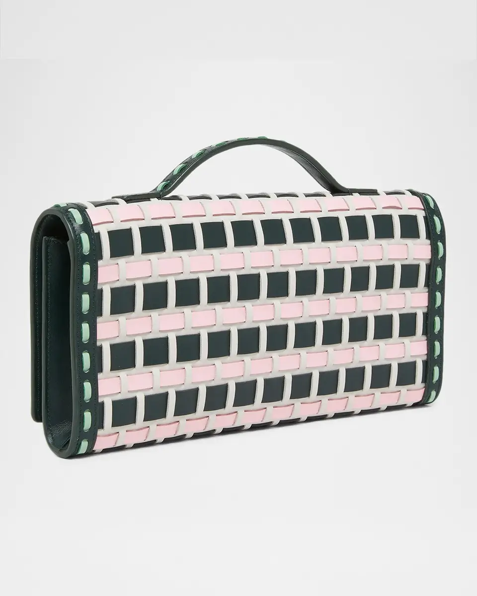 Roger Vivier Belle Vivier Leather-Woven Clutch Bag | Thumbnail 2 Roger Vivier Belle Vivier Leather-Woven Clutch Bag | Thumbnail 2