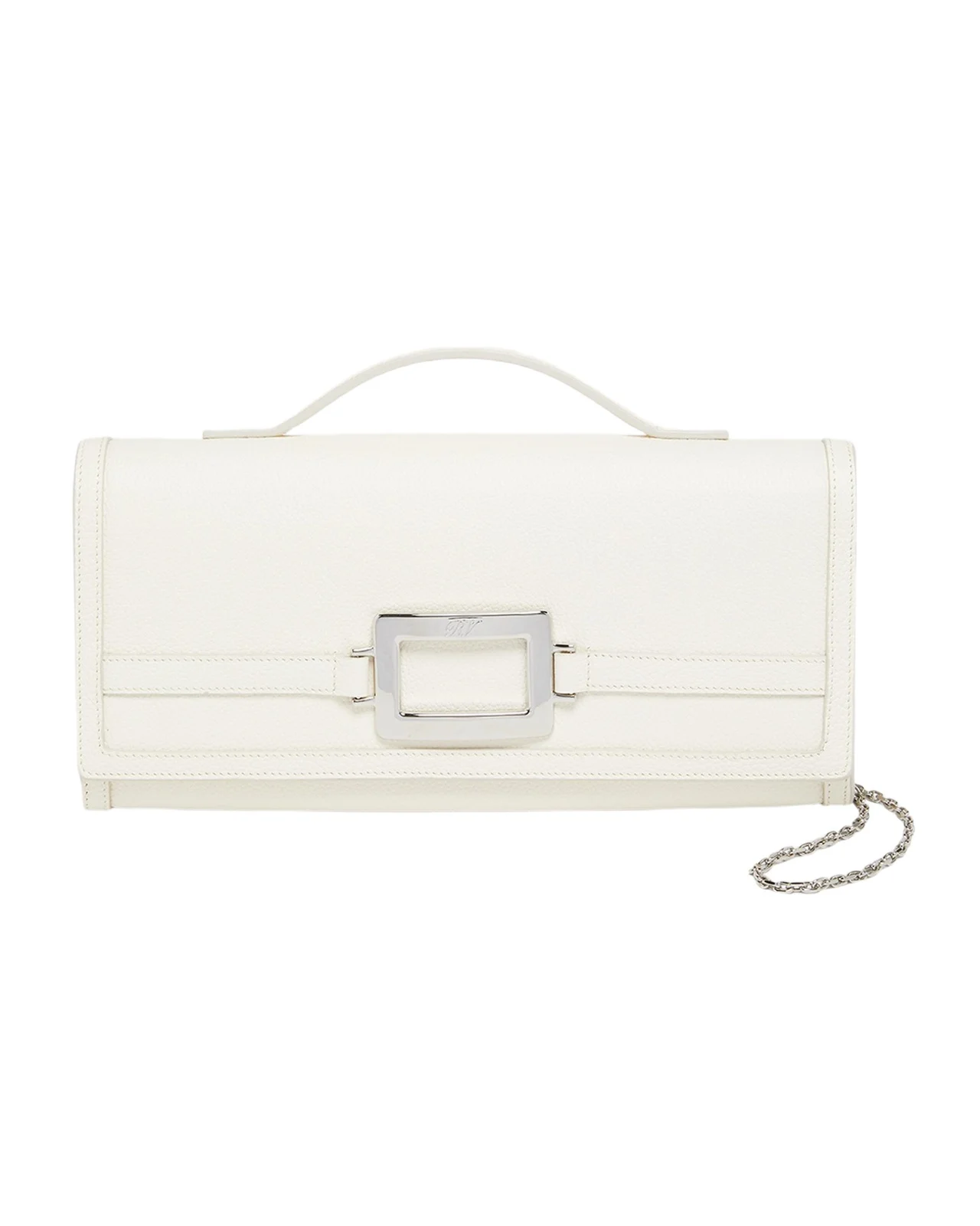 Roger Vivier Belle Vivier Leather Clutch Bag