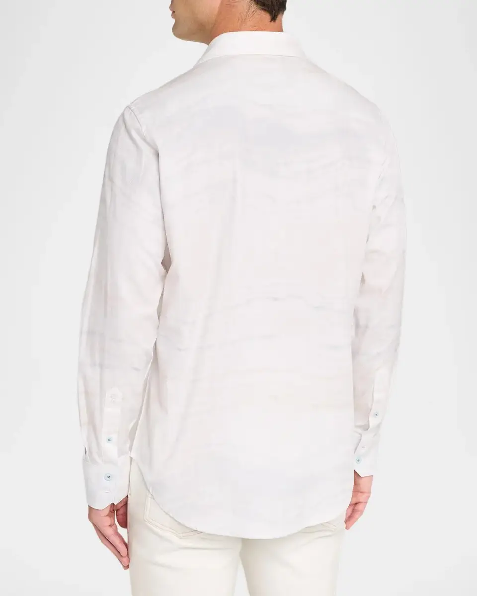 Robert Graham Men's Glenmore Cotton Herringbone Button-Front Shirt | Thumbnail 3 Robert Graham Men's Glenmore Cotton Herringbone Button-Front Shirt | Thumbnail 3