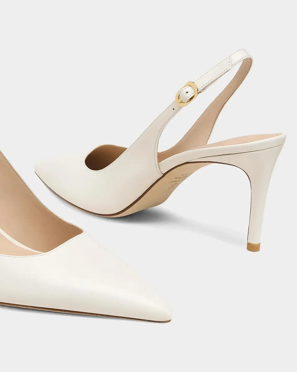 Stuart Weitzman 75mm Stuart Power Leather Slingback Pumps | Thumbnail 2
