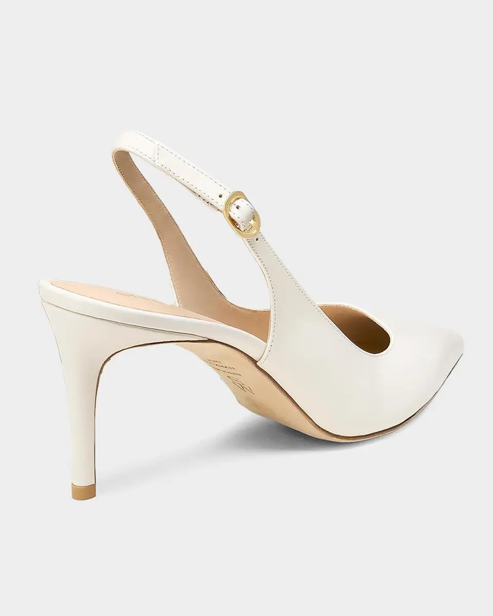 Stuart Weitzman 75mm Stuart Power Leather Slingback Pumps | Thumbnail 3