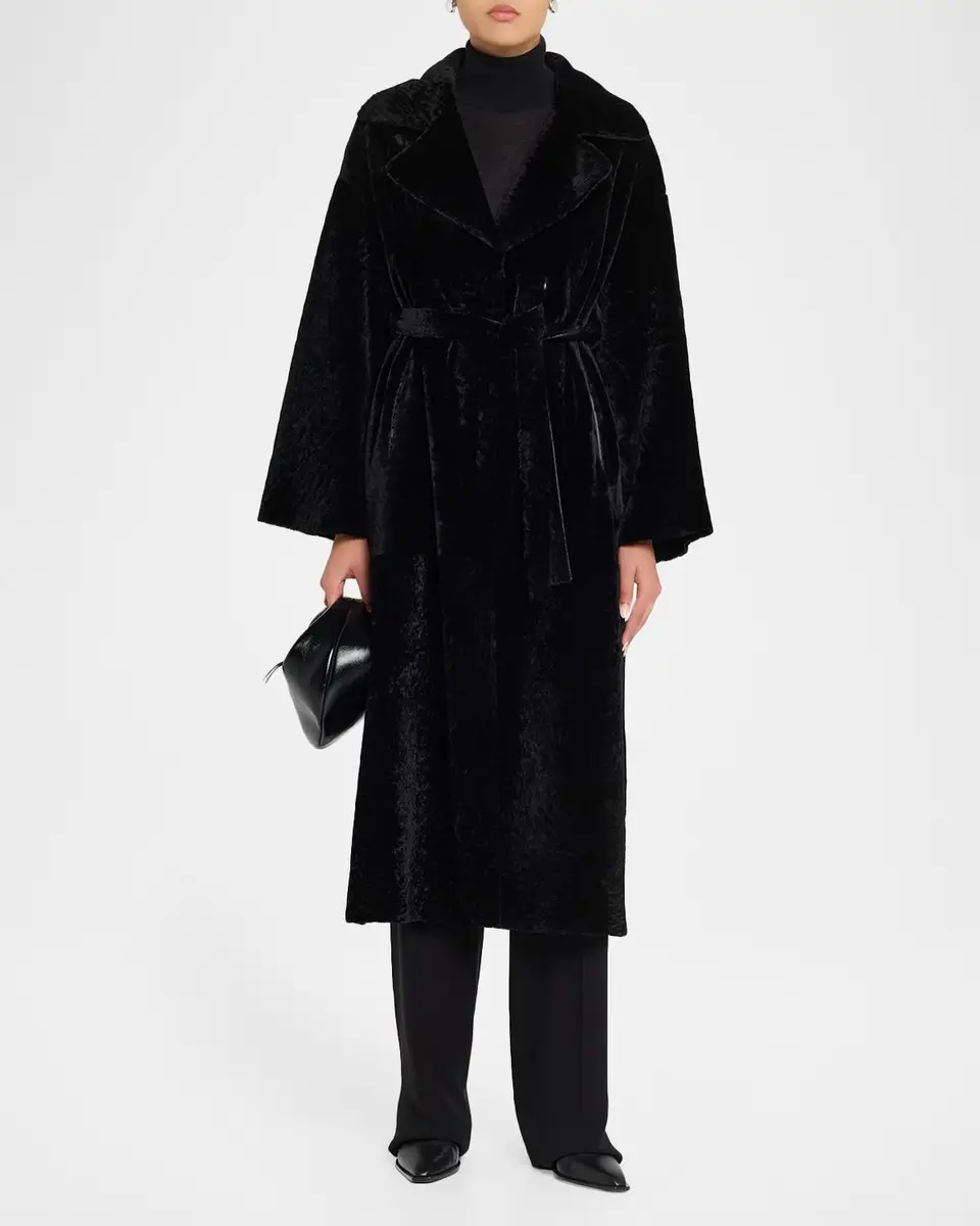 ARMA Rien Belted Shearling Coat | Thumbnail 2