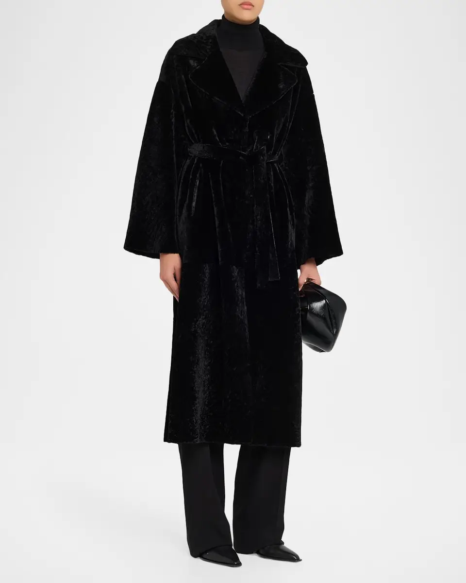 ARMA Rien Belted Shearling Coat | Thumbnail 4