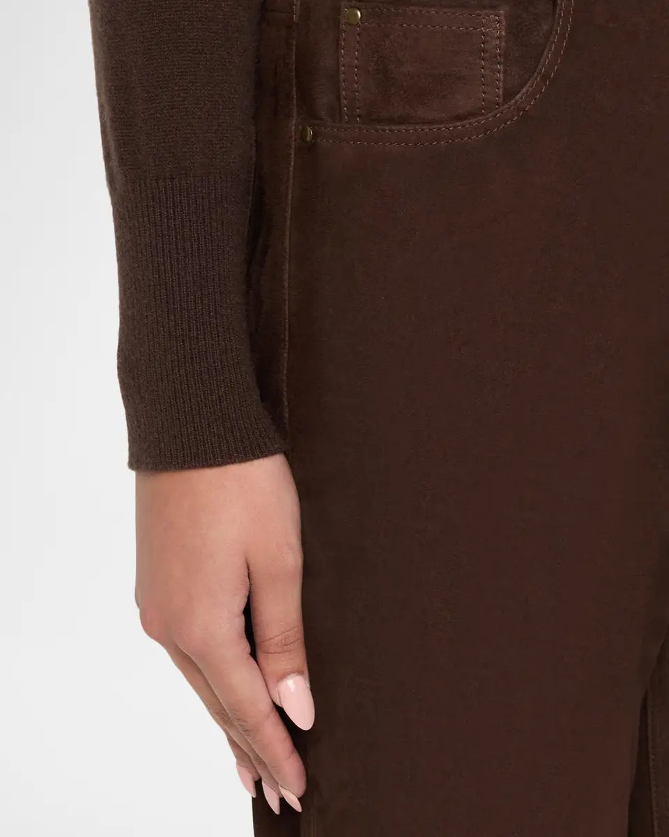 ARMA Mid-Rise Goat Suede Straight-Leg Jeans | Thumbnail 5 ARMA Mid-Rise Goat Suede Straight-Leg Jeans | Thumbnail 5