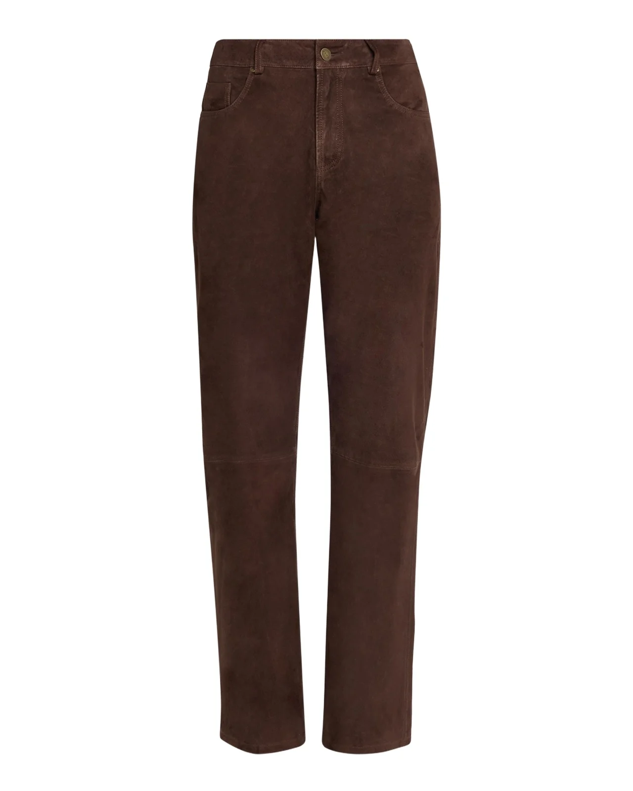 ARMA Mid-Rise Goat Suede Straight-Leg Jeans