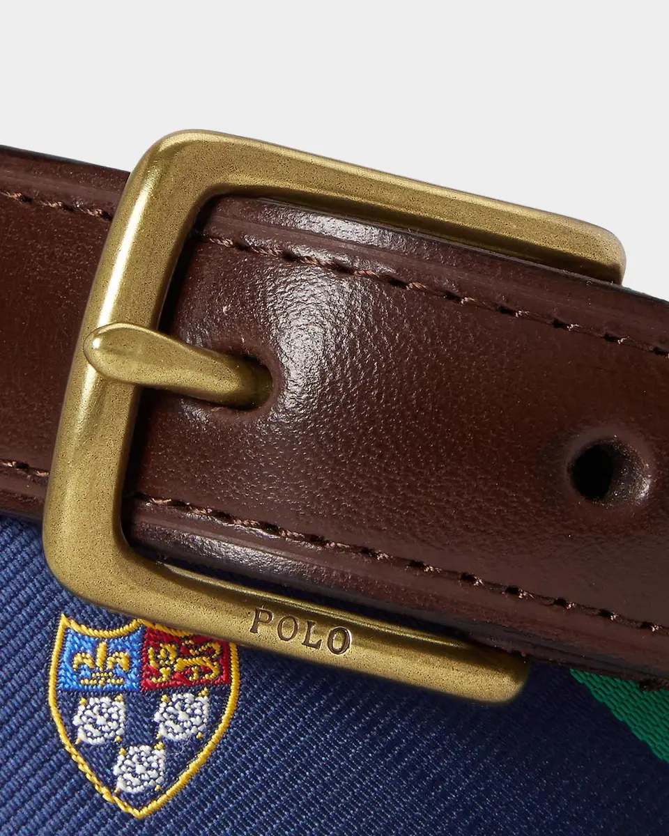 Polo Ralph Lauren Leather-Trimmed Silk Jacquard Belt | Thumbnail 2 Polo Ralph Lauren Leather-Trimmed Silk Jacquard Belt | Thumbnail 2