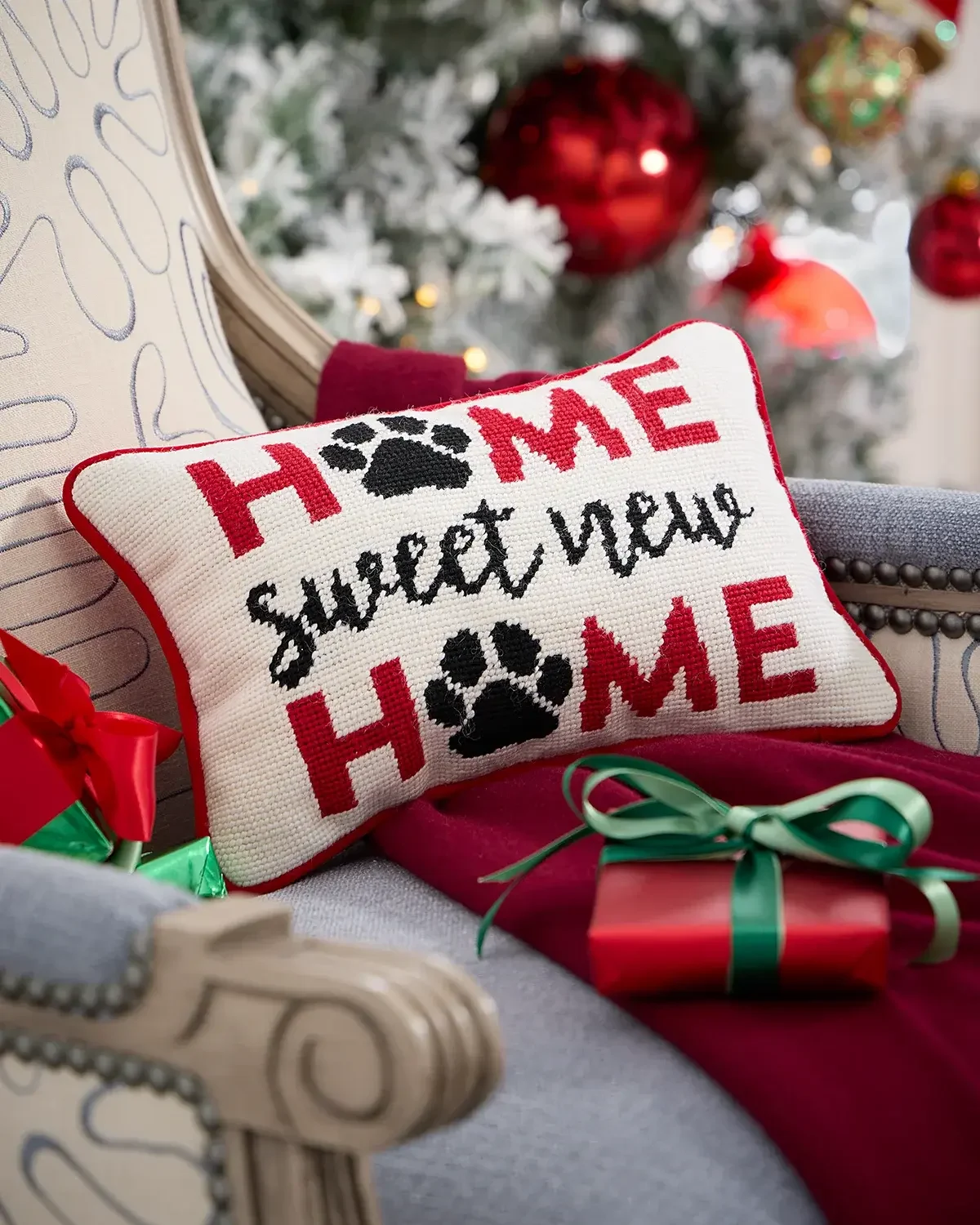 C & F Home Sweet New Home Needlepoint Pillow, 8" x 12"