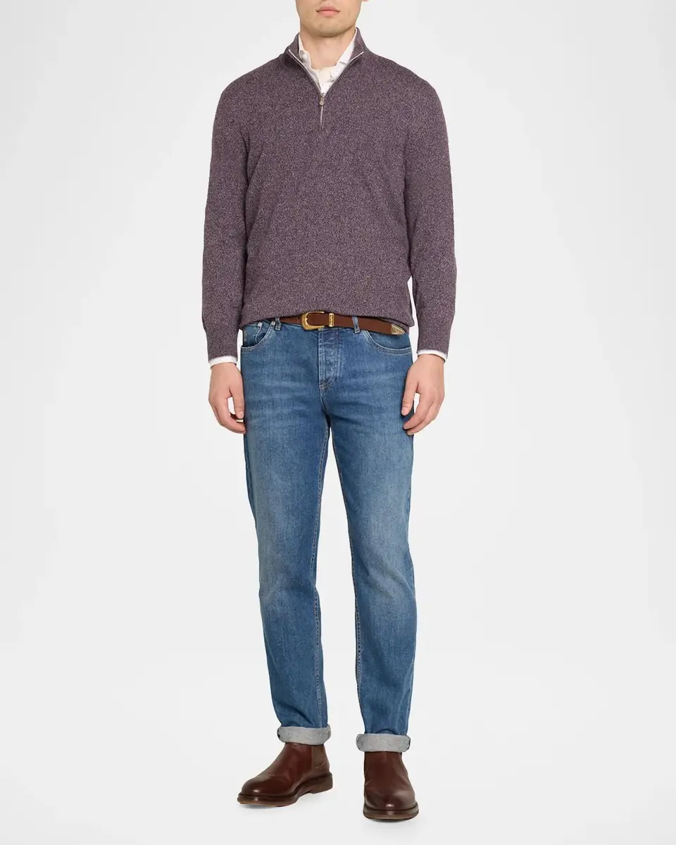 Brunello Cucinelli Men's Cotton Dress Shirt | Thumbnail 2