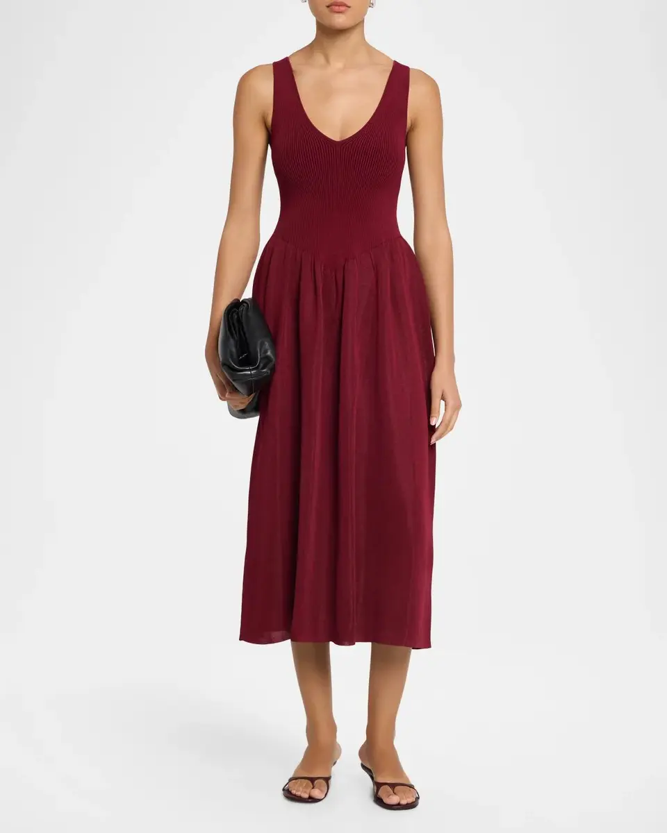 Altuzarra Lollie V-Neck Sleeveless Fit-And-Flare Midi Dress | Thumbnail 2 Altuzarra Lollie V-Neck Sleeveless Fit-And-Flare Midi Dress | Thumbnail 2
