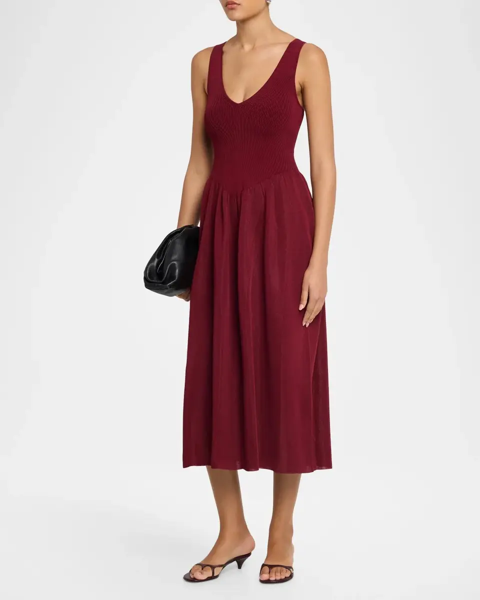 Altuzarra Lollie V-Neck Sleeveless Fit-And-Flare Midi Dress | Thumbnail 4 Altuzarra Lollie V-Neck Sleeveless Fit-And-Flare Midi Dress | Thumbnail 4