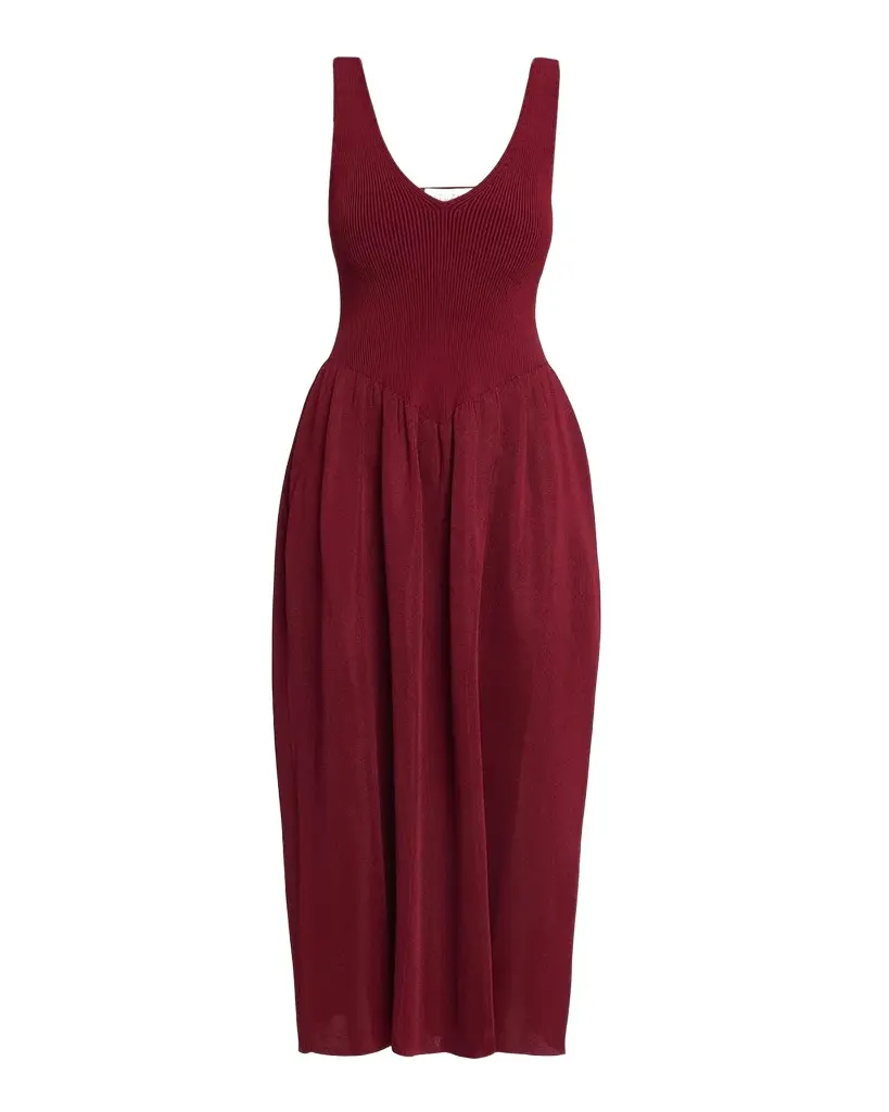 Lollie V-Neck Sleeveless Fit-And-Flare Midi Dress Lollie V-Neck Sleeveless Fit-And-Flare Midi Dress