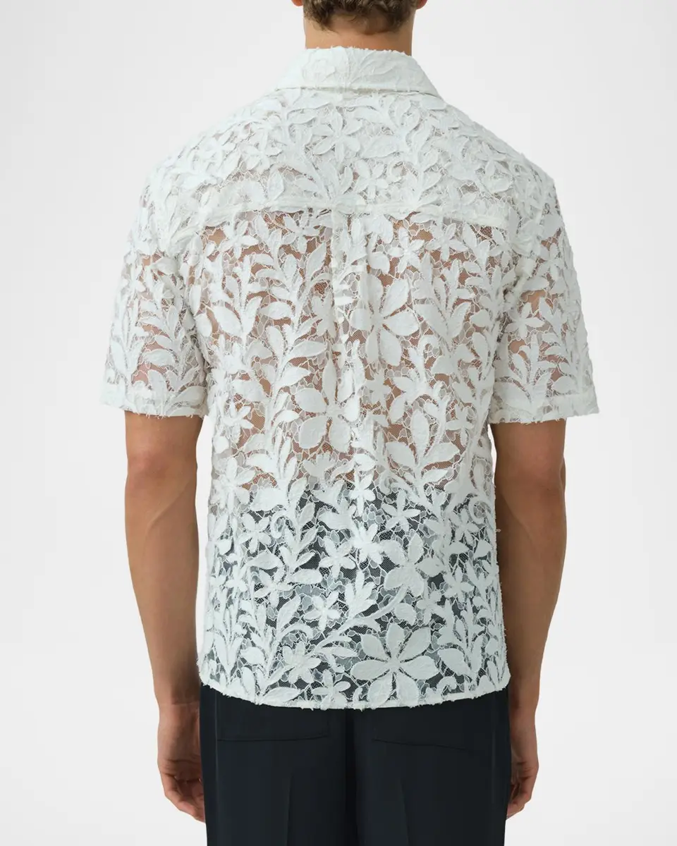 Simkhai Men's Alan Cotton Lace Shirt | Thumbnail 3 Simkhai Men's Alan Cotton Lace Shirt | Thumbnail 3