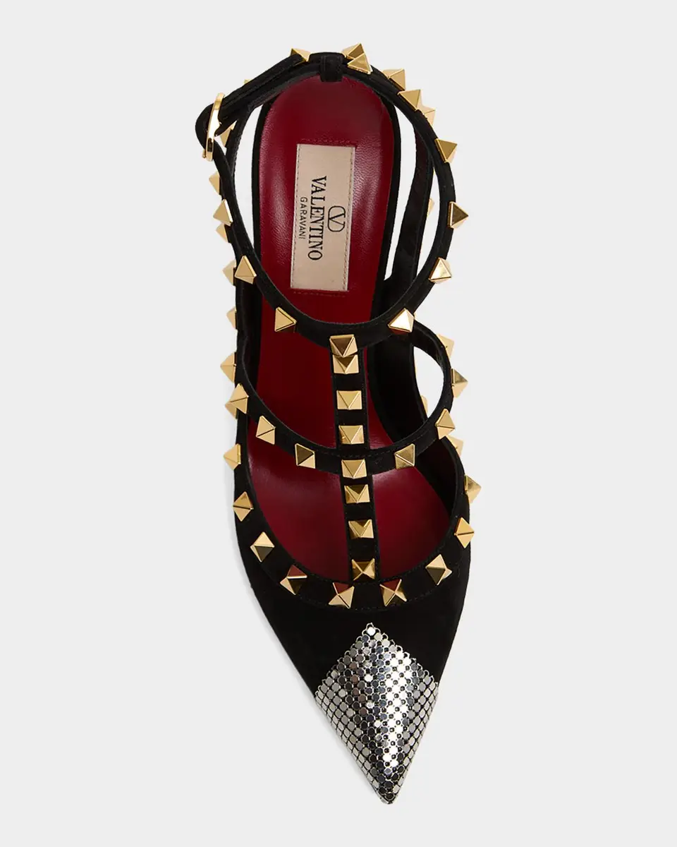 Valentino Garavani Rockstud 100mm Studded Suede Strappy Pumps | Thumbnail 6 Valentino Garavani Rockstud 100mm Studded Suede Strappy Pumps | Thumbnail 6