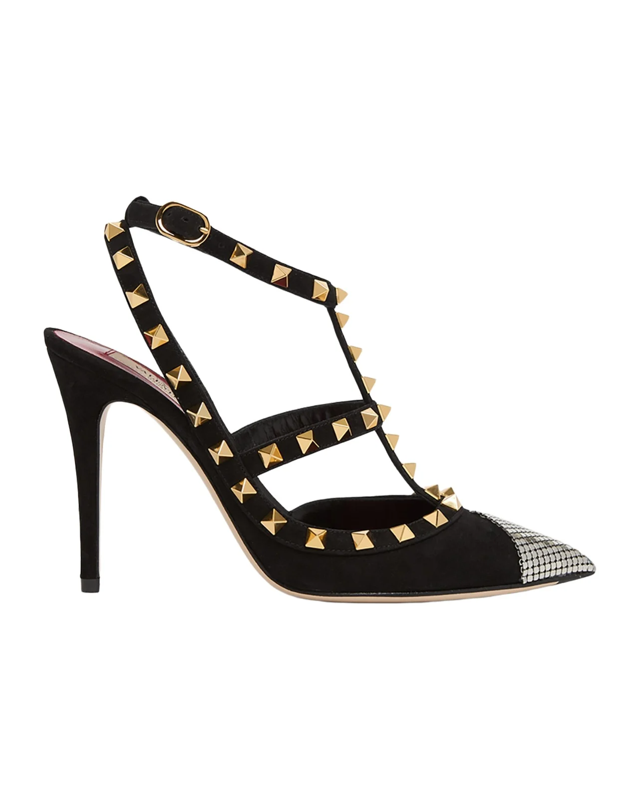 Rockstud 100mm Studded Suede Strappy Pumps Rockstud 100mm Studded Suede Strappy Pumps