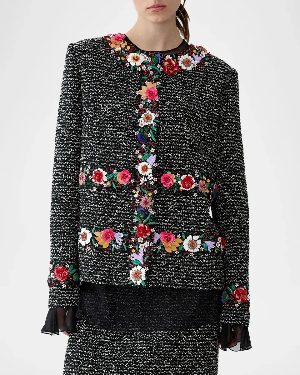 Carolina Herrera Embroidered Tweed Jacket | Thumbnail 4 Carolina Herrera Embroidered Tweed Jacket | Thumbnail 4