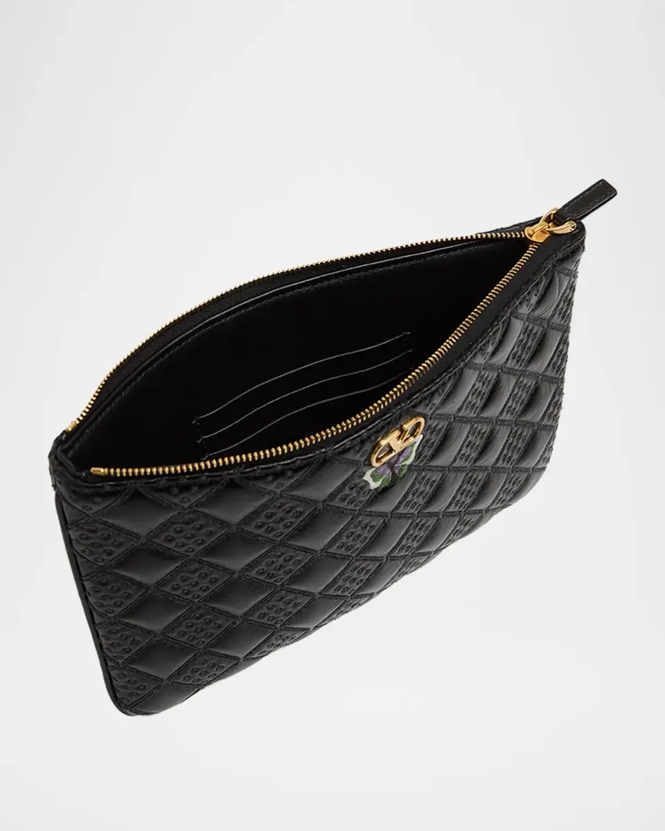 Valentino Garavani Butterfly-Embroidered Quilted Leather Clutch Bag | Thumbnail 4 Valentino Garavani Butterfly-Embroidered Quilted Leather Clutch Bag | Thumbnail 4