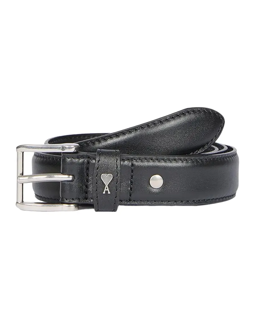 AMI PARIS Men's Paris Paris Leather Belt