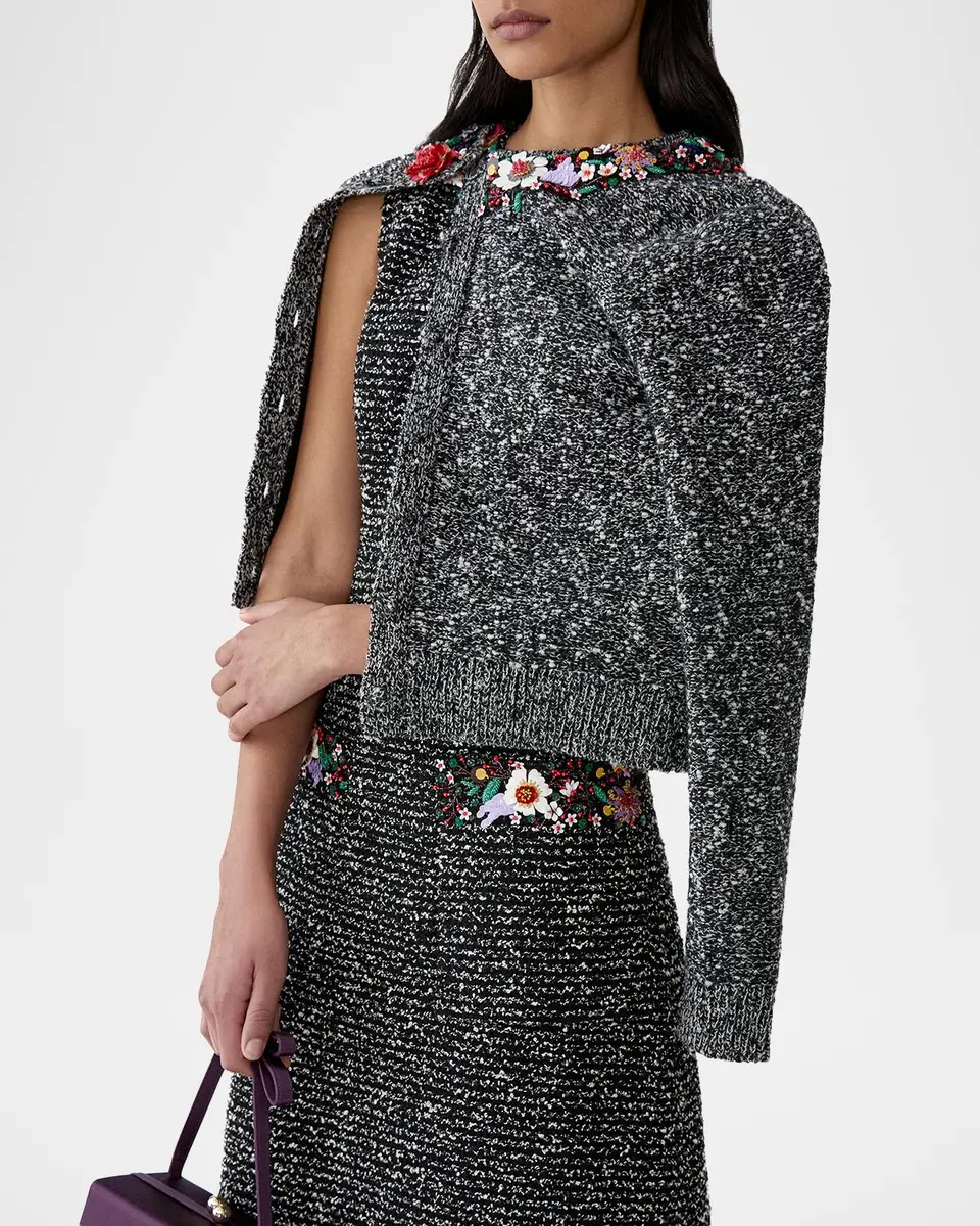 Carolina Herrera Floral Embellished Cardigan | Thumbnail 4 Carolina Herrera Floral Embellished Cardigan | Thumbnail 4