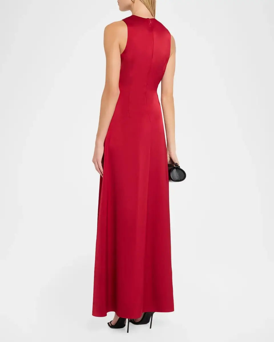 Aidan Mattox Ruched Satin Maxi Dress | Thumbnail 3