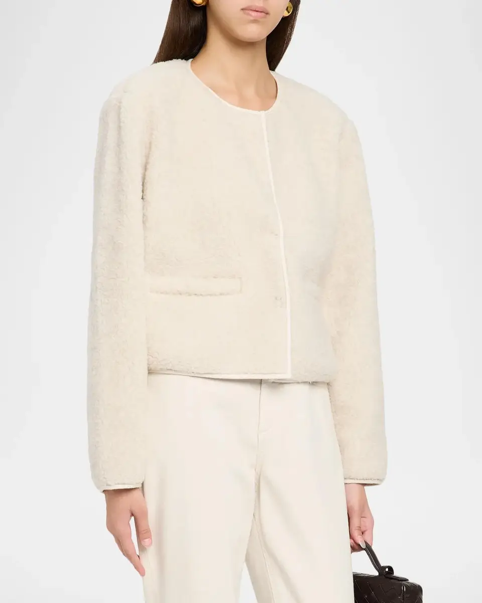 Eileen Fisher Fleecy Crewneck Jacket | Thumbnail 4 Eileen Fisher Fleecy Crewneck Jacket | Thumbnail 4
