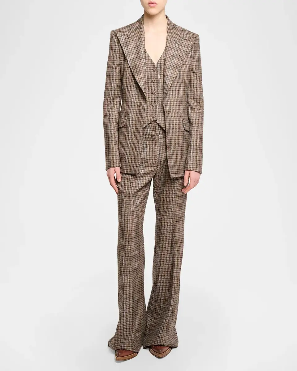 Gabriela Hearst Leiva Wool-Cashmere Houndstooth Single-Breasted Blazer Jacket | Thumbnail 2 Gabriela Hearst Leiva Wool-Cashmere Houndstooth Single-Breasted Blazer Jacket | Thumbnail 2