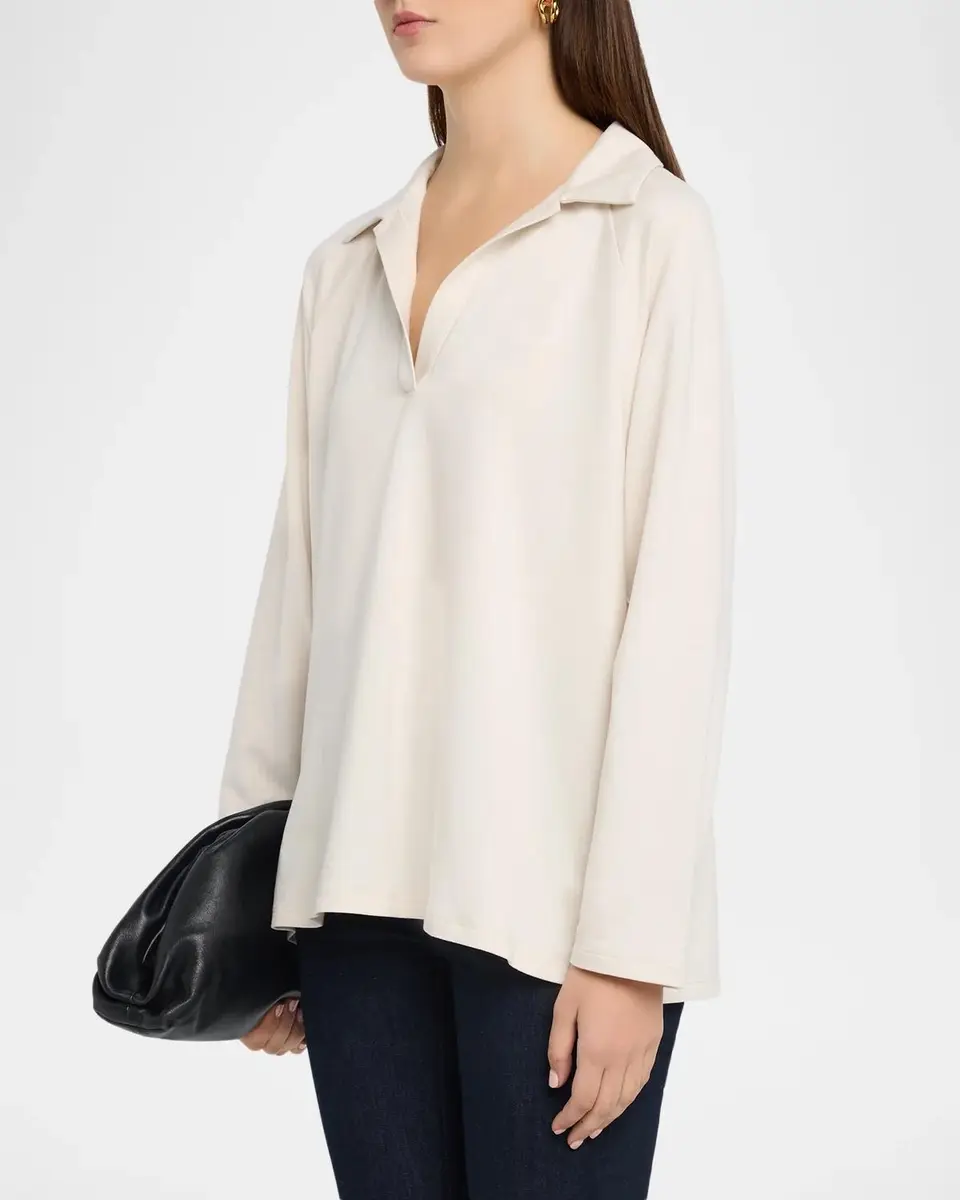 Eileen Fisher Raglan-Sleeve Terry Henley Tunic | Thumbnail 4 Eileen Fisher Raglan-Sleeve Terry Henley Tunic | Thumbnail 4