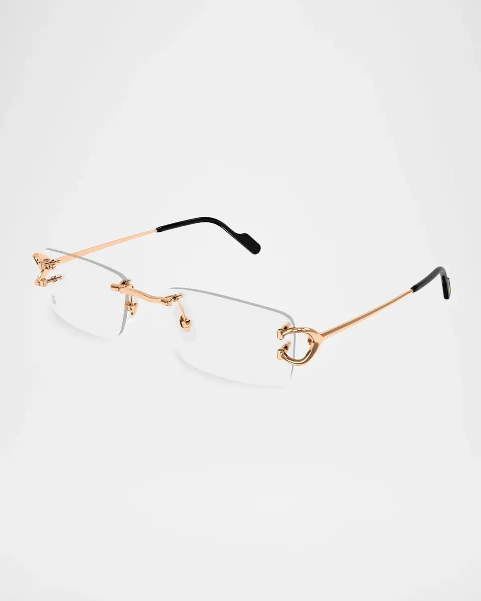 Cartier Motifs De 56MM Décor C Classique Rose Gold-Plated Rimless Optical Glasses | Thumbnail 2