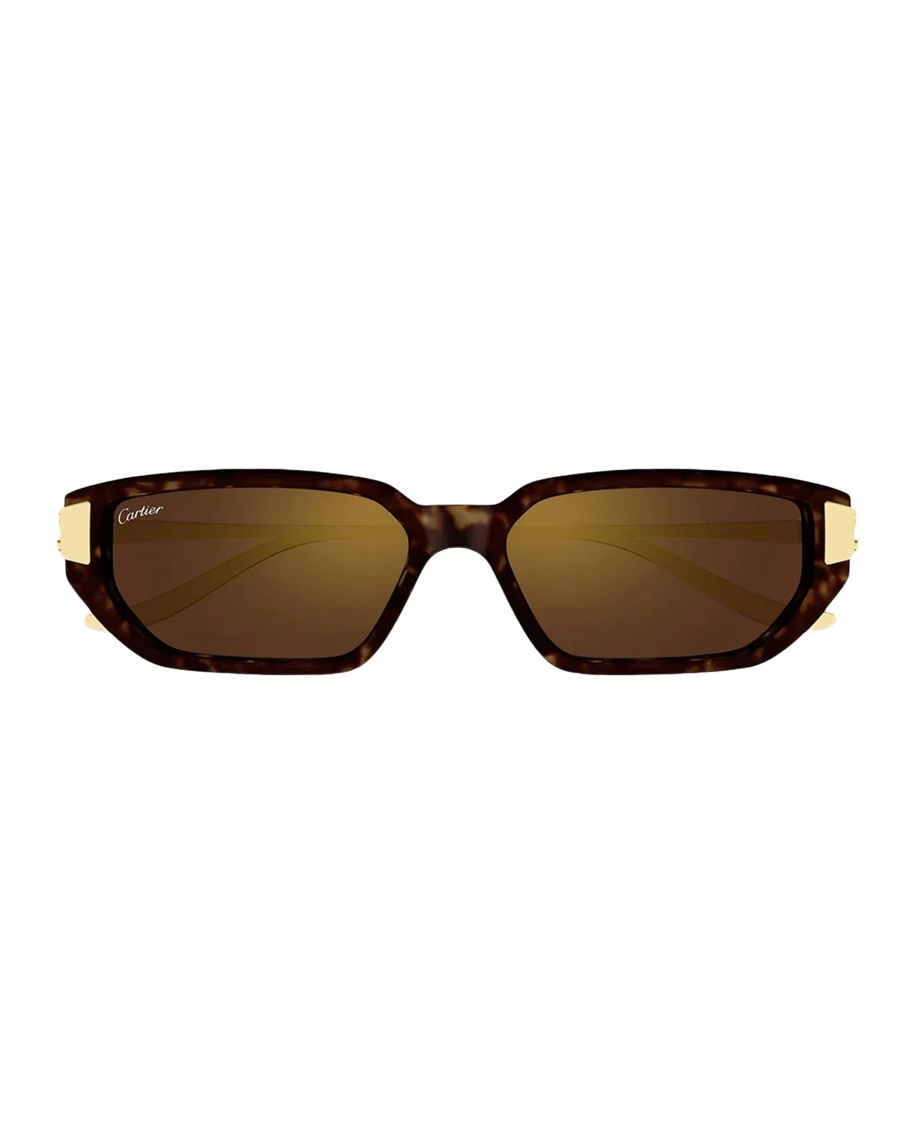 Cartier Panthère De 54MM Panthère Classic 24 Carat Gold-Plated Metal Rectangular Sunglasses