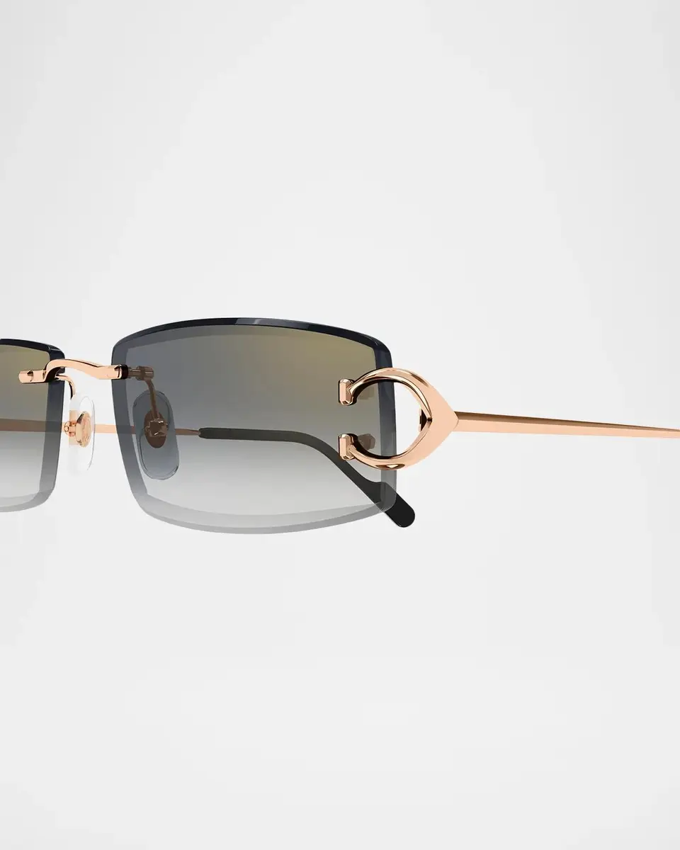 Cartier Motifs De 56MM Décor C Classique Rose Gold-Plated Rectangular Sunglasses | Thumbnail 3 Cartier Motifs De 56MM Décor C Classique Rose Gold-Plated Rectangular Sunglasses | Thumbnail 3