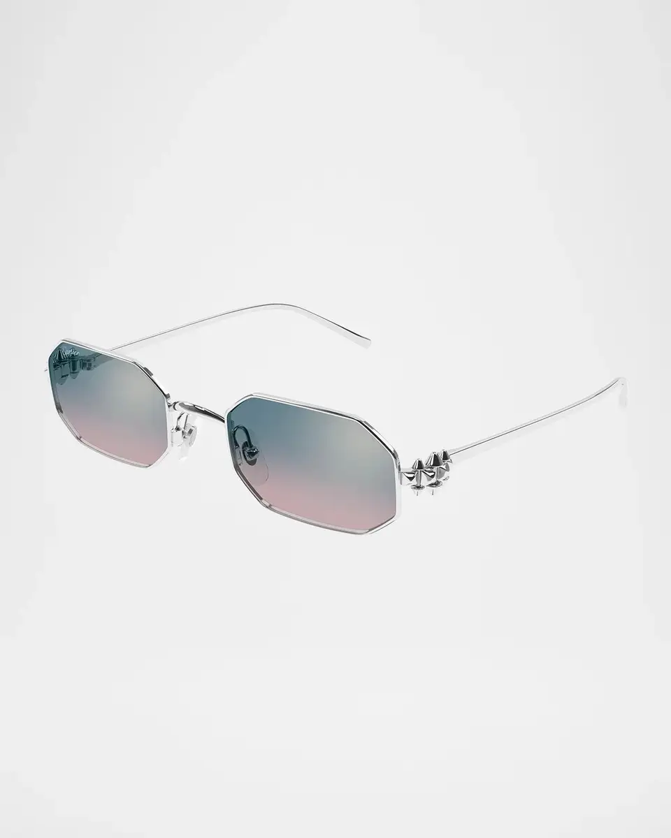 Cartier Clash de 53MM Platinum-Plated Geometric Sunglasses | Thumbnail 2 Cartier Clash de 53MM Platinum-Plated Geometric Sunglasses | Thumbnail 2