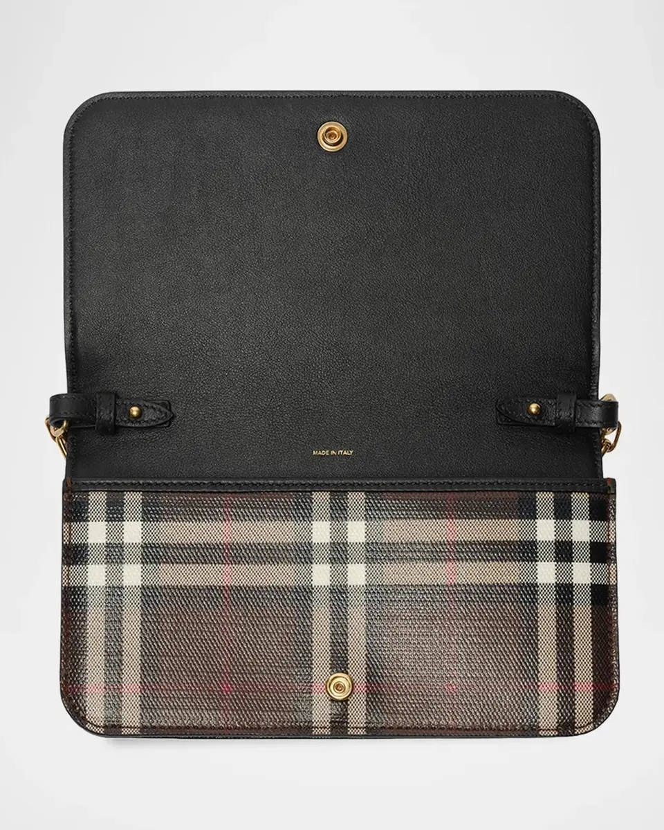 Burberry Check Chain Strap Wallet | Thumbnail 4 Burberry Check Chain Strap Wallet | Thumbnail 4