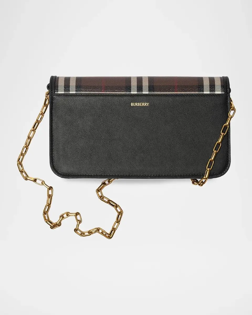 Burberry Check Chain Strap Wallet | Thumbnail 5 Burberry Check Chain Strap Wallet | Thumbnail 5