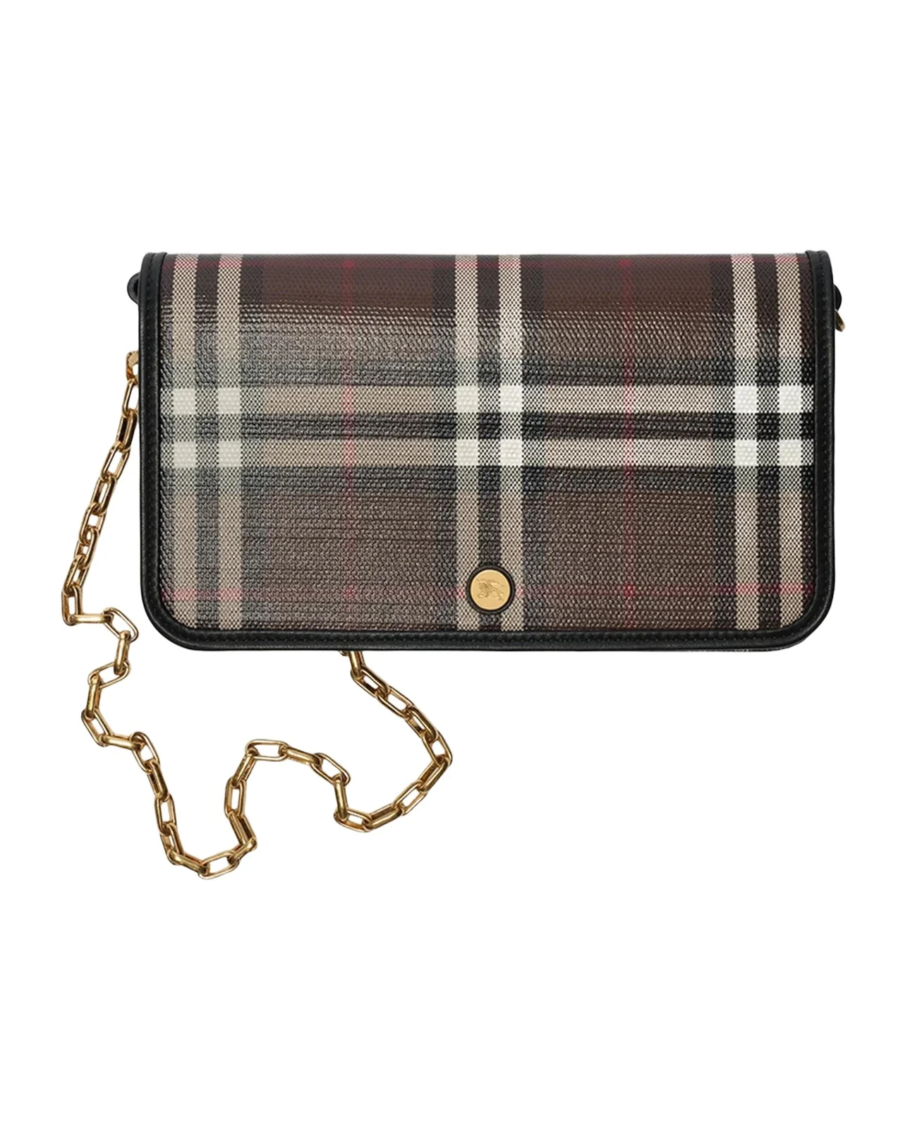 Burberry Check Chain Strap Wallet