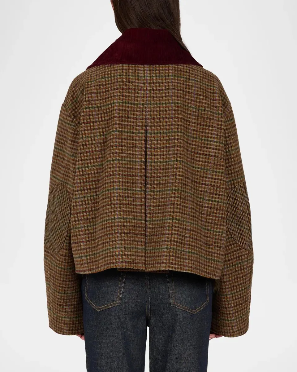 Ganni Heavy Check Twill Barn Jacket | Thumbnail 3