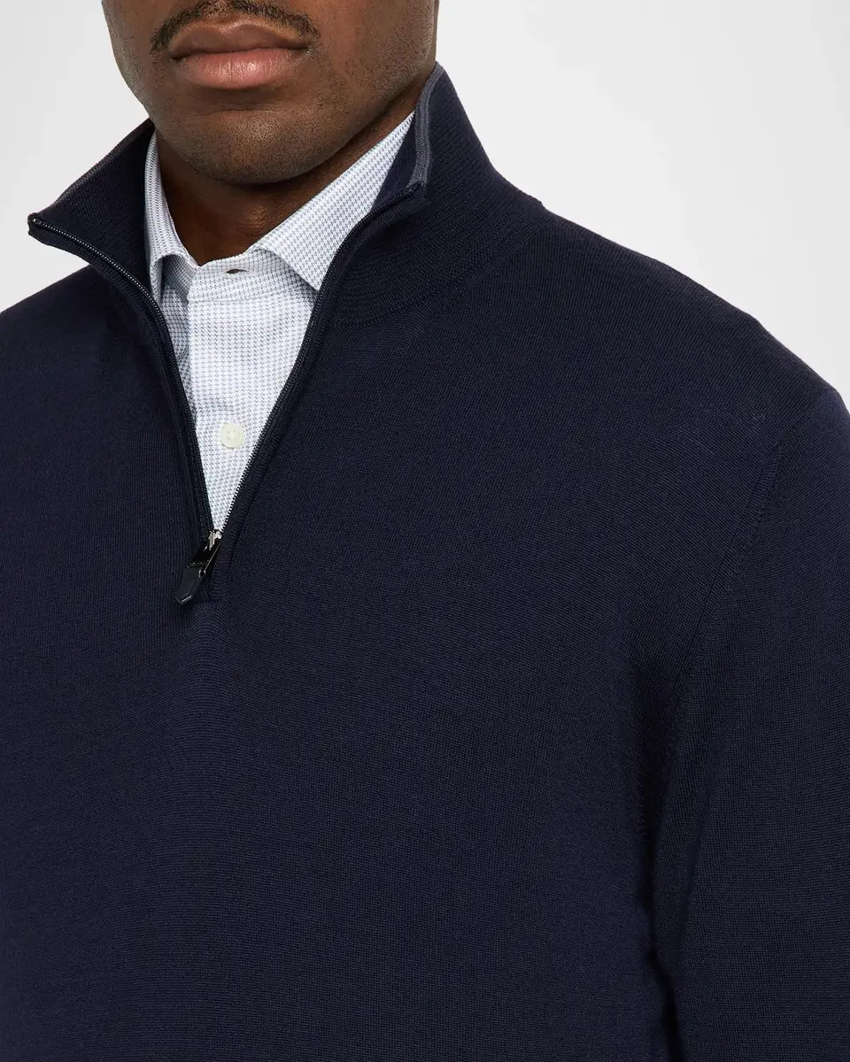 Canali Men's Half-Zip Merino Wool Sweater | Thumbnail 5 Canali Men's Half-Zip Merino Wool Sweater | Thumbnail 5