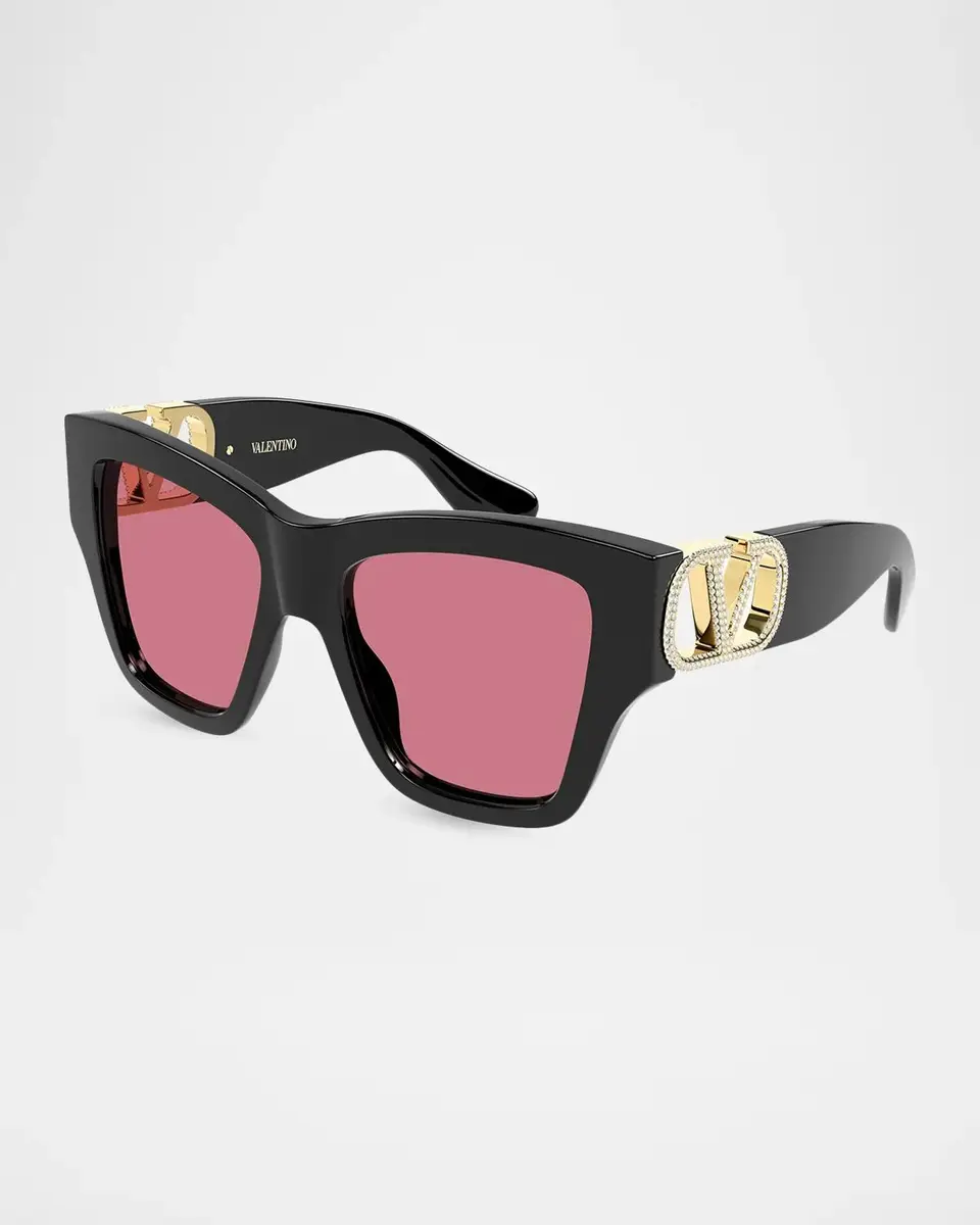 Valentino Garavani V Logo Vg0052S V Combi 53MM Crystal Butterfly Sunglasses | Thumbnail 2 Valentino Garavani V Logo Vg0052S V Combi 53MM Crystal Butterfly Sunglasses | Thumbnail 2