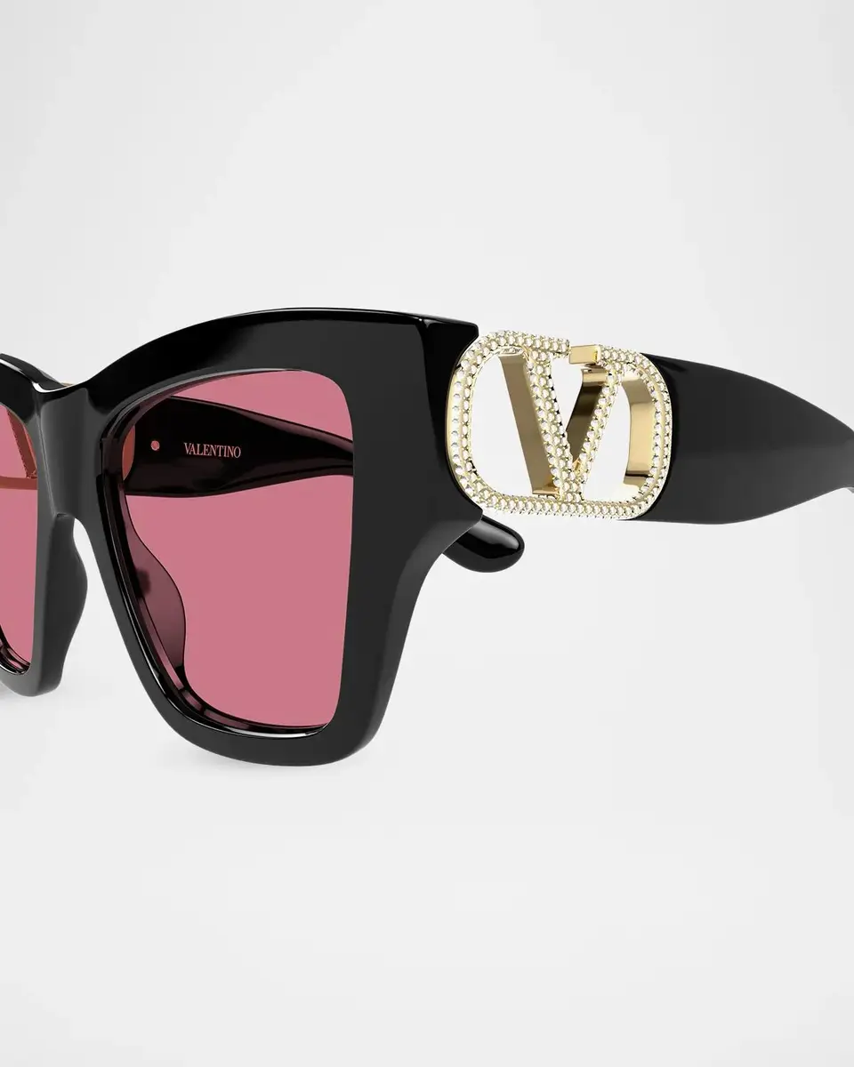 Valentino Garavani V Logo Vg0052S V Combi 53MM Crystal Butterfly Sunglasses | Thumbnail 3 Valentino Garavani V Logo Vg0052S V Combi 53MM Crystal Butterfly Sunglasses | Thumbnail 3